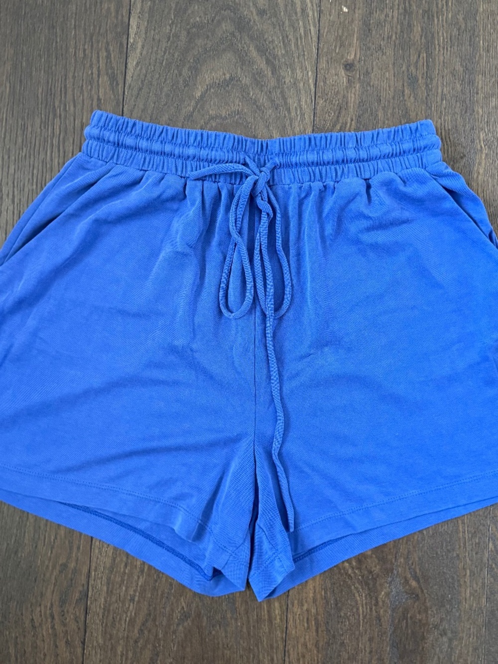 Ces Femme Royal Blue Drawstring Lounge Shorts with Pockets Size Large